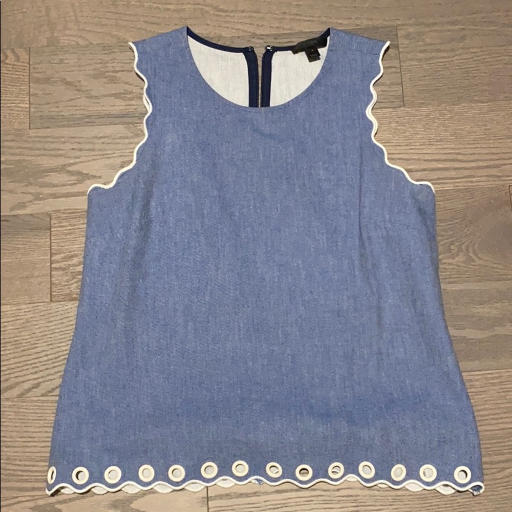 Jcrew chambre top with grommets